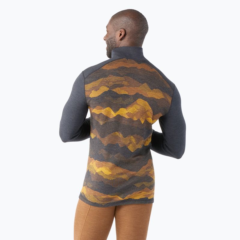 Men's thermal base layer sweatshirt Smartwool Merino 250 Baselayer 1/4 Zip Boxed charcoal mtn scape 2