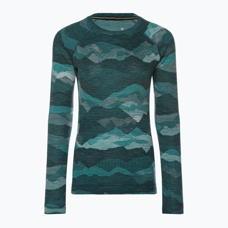 Women's thermal base layer sweatshirt Smartwool Merino 250 Baselayer Crew Boxed twilight blue mtn scape 3