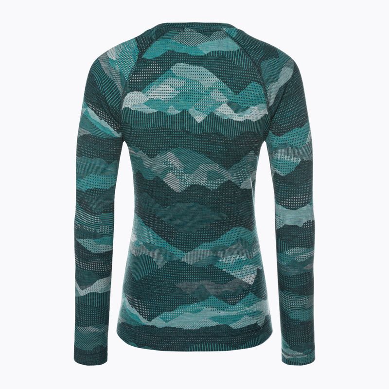 Women's thermal base layer sweatshirt Smartwool Merino 250 Baselayer Crew Boxed twilight blue mtn scape 4
