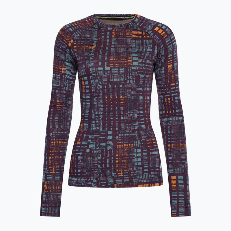 Women's Smartwool Merino 250 Baselayer Crew Boxed thermal longsleeve purple iris digi plaid 3