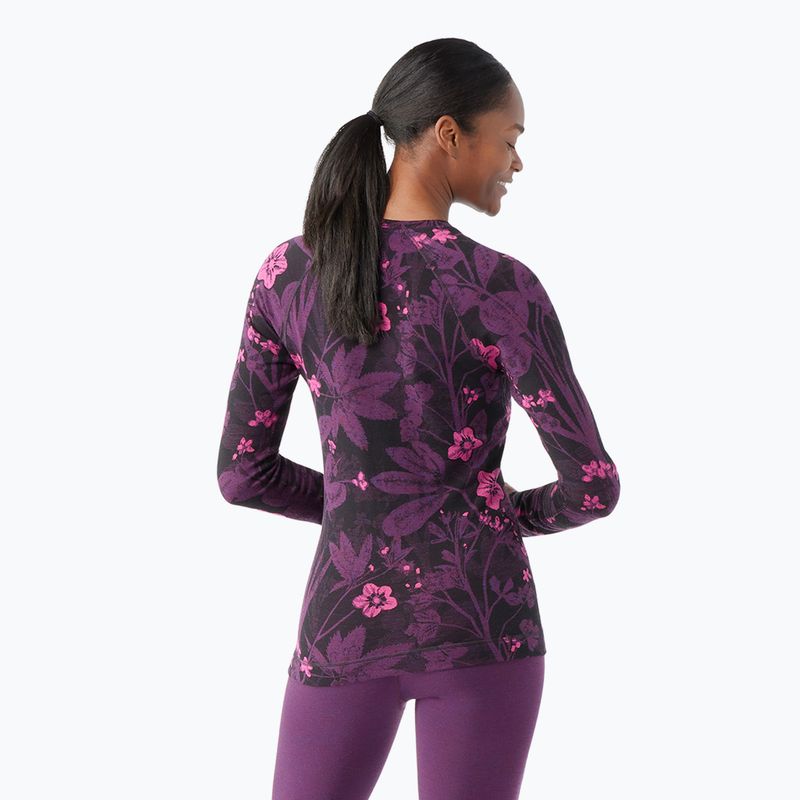 Women's thermal base layer sweatshirt Smartwool Merino 250 Baselayer Crew Boxed purple iris floral 2
