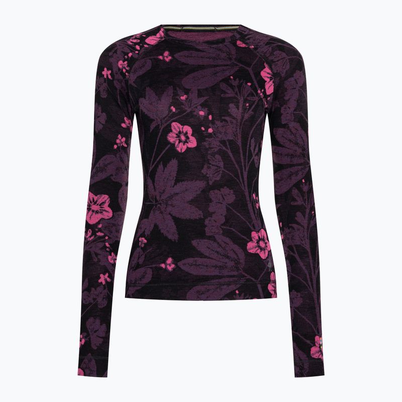 Women's thermal base layer sweatshirt Smartwool Merino 250 Baselayer Crew Boxed purple iris floral 3