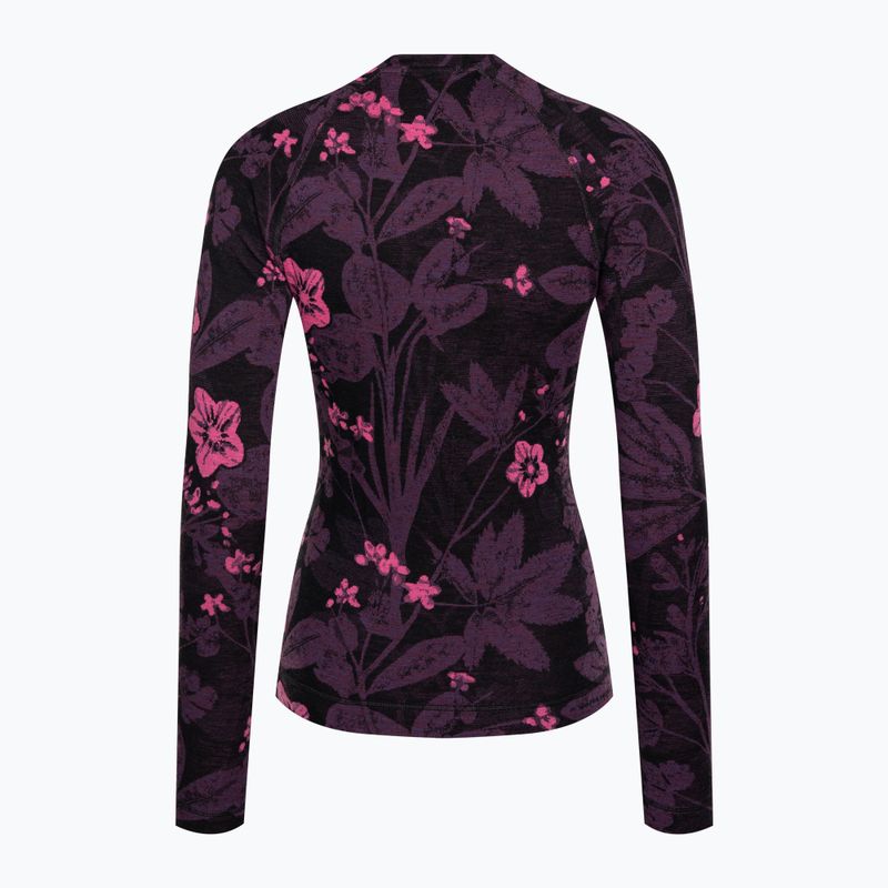 Women's thermal base layer sweatshirt Smartwool Merino 250 Baselayer Crew Boxed purple iris floral 4