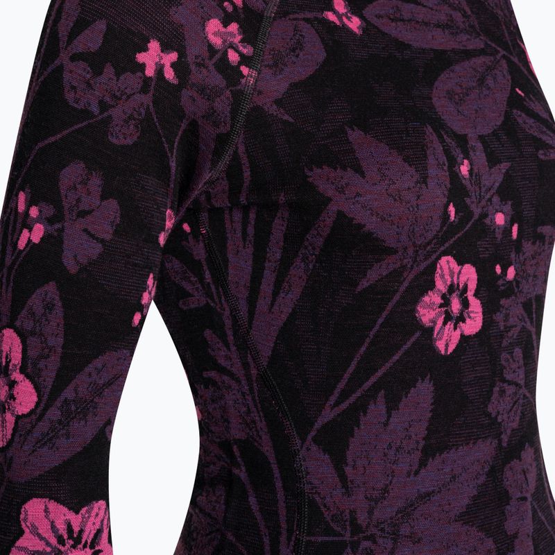 Women's thermal base layer sweatshirt Smartwool Merino 250 Baselayer Crew Boxed purple iris floral 5