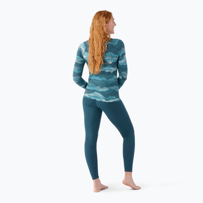 Women's thermal base layer sweatshirt Smartwool Merino 250 Baselayer Crew Boxed twilight blue mtn scape 2