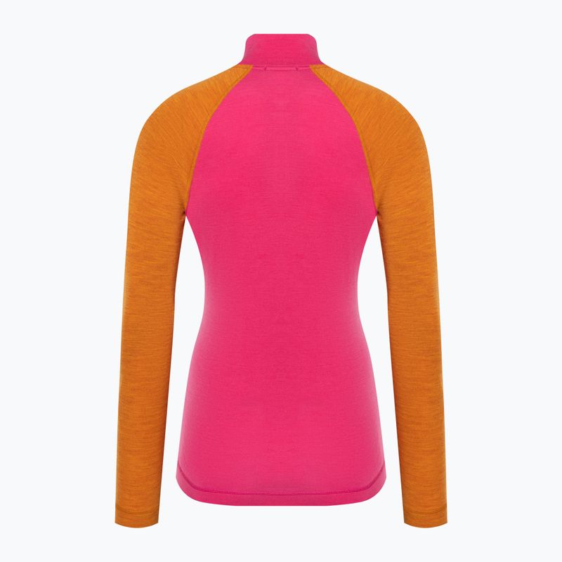 Women's Smartwool Classic Thermal Merino Baselayer 1/4 Zip boxed power pink longsleeve 4