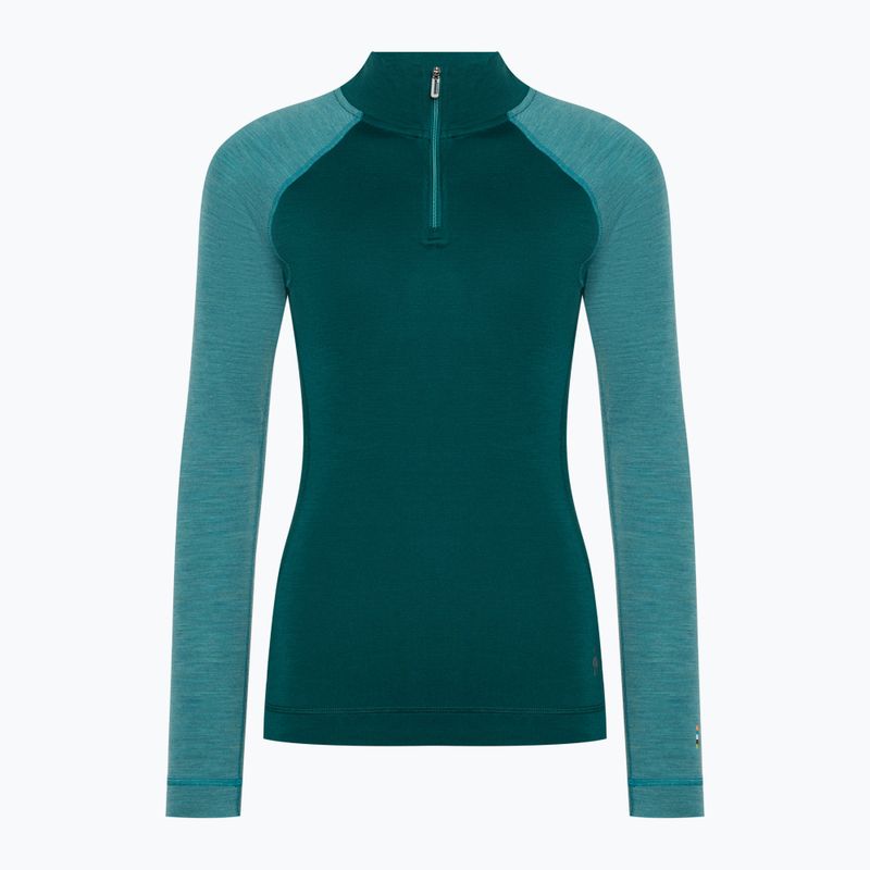 Women's Smartwool Classic Thermal Merino Baselayer 1/4 Zip Boxed emerald thermal longsleeve 3