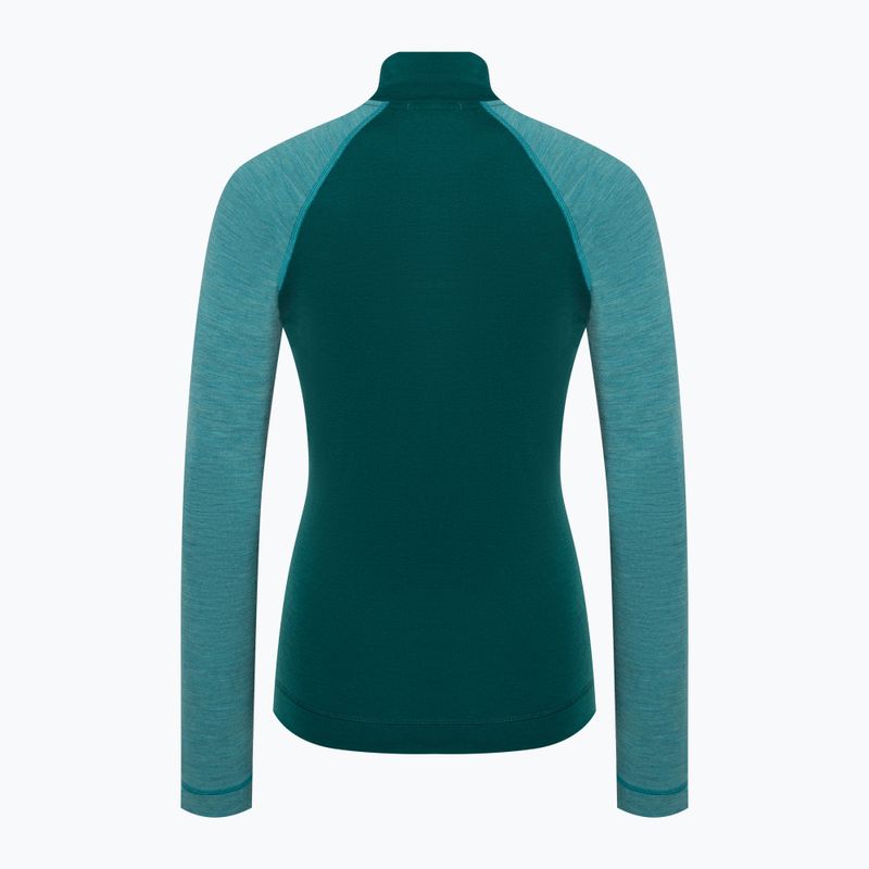 Women's Smartwool Classic Thermal Merino Baselayer 1/4 Zip Boxed emerald thermal longsleeve 4