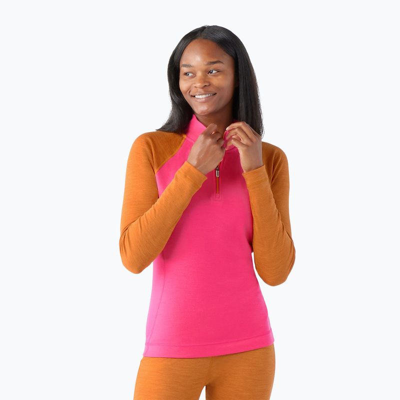 Women's Smartwool Classic Thermal Merino Baselayer 1/4 Zip boxed power pink longsleeve