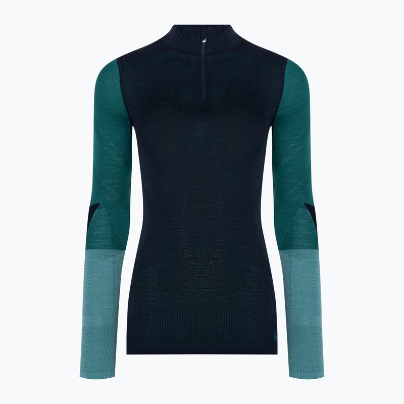 Women's Smartwool Intraknit Thermal Merino Baselayer Colorblock Longsleeve 1/4 deep navy 3