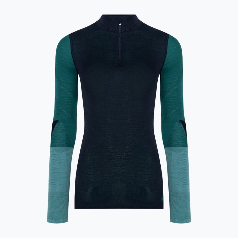 Women's thermal base layer sweatshirt Smartwool Intraknit Thermal Merino Baselayer Colorblock 1/4 Zip navy 3