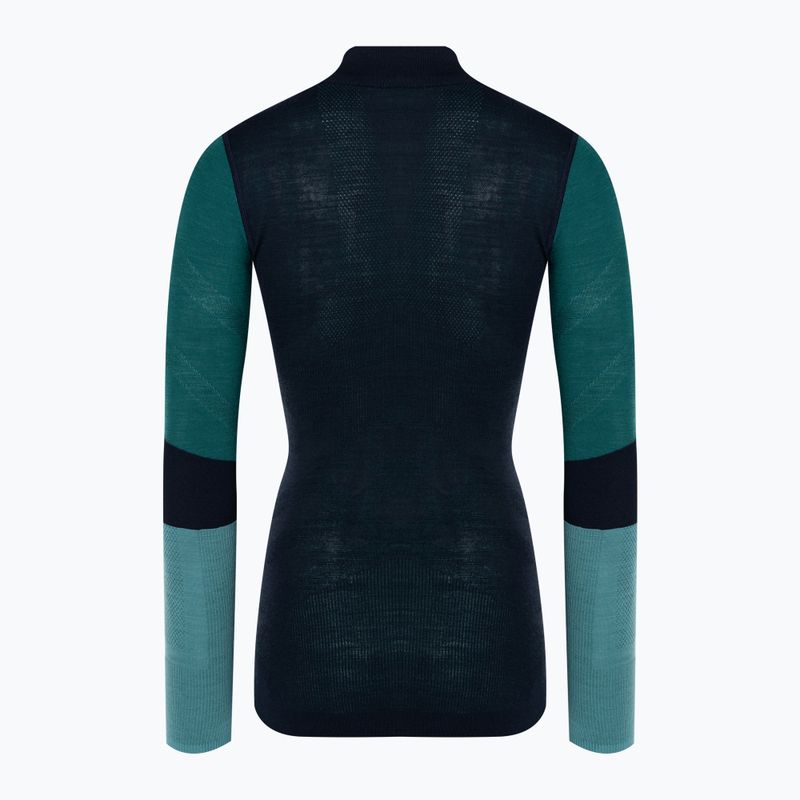 Women's Smartwool Intraknit Thermal Merino Baselayer Colorblock Longsleeve 1/4 deep navy 4