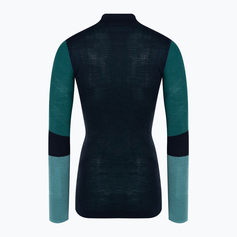 Women's thermal base layer sweatshirt Smartwool Intraknit Thermal Merino Baselayer Colorblock 1/4 Zip navy 4