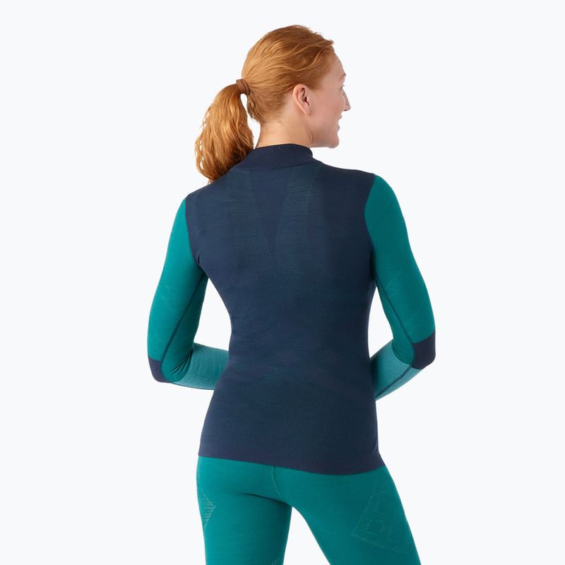 Women's Smartwool Intraknit Thermal Merino Baselayer Colorblock Longsleeve 1/4 deep navy 2