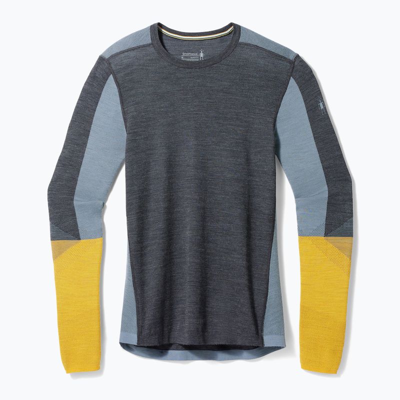 Men's thermal base layer sweatshirt Smartwool Intraknit Thermal Merino Baselayer Colorblock Crew charcoal 3
