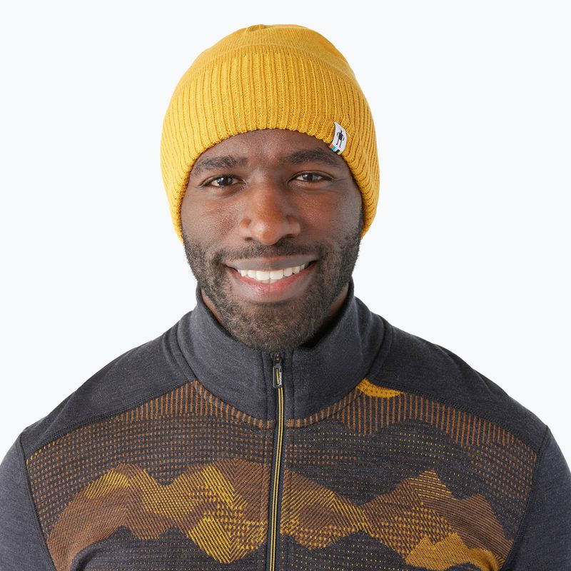 Smartwool Fleece Lined honey gold heather beanie 2