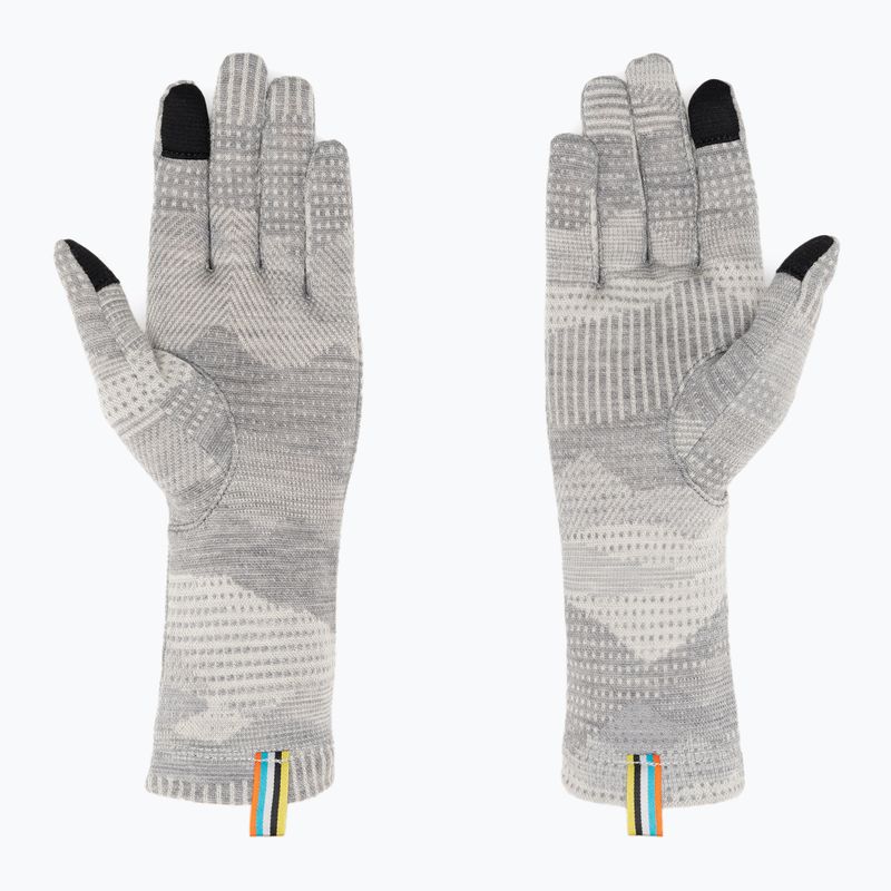 Smartwool Thermal Merino light gray mountain scape trekking gloves 2