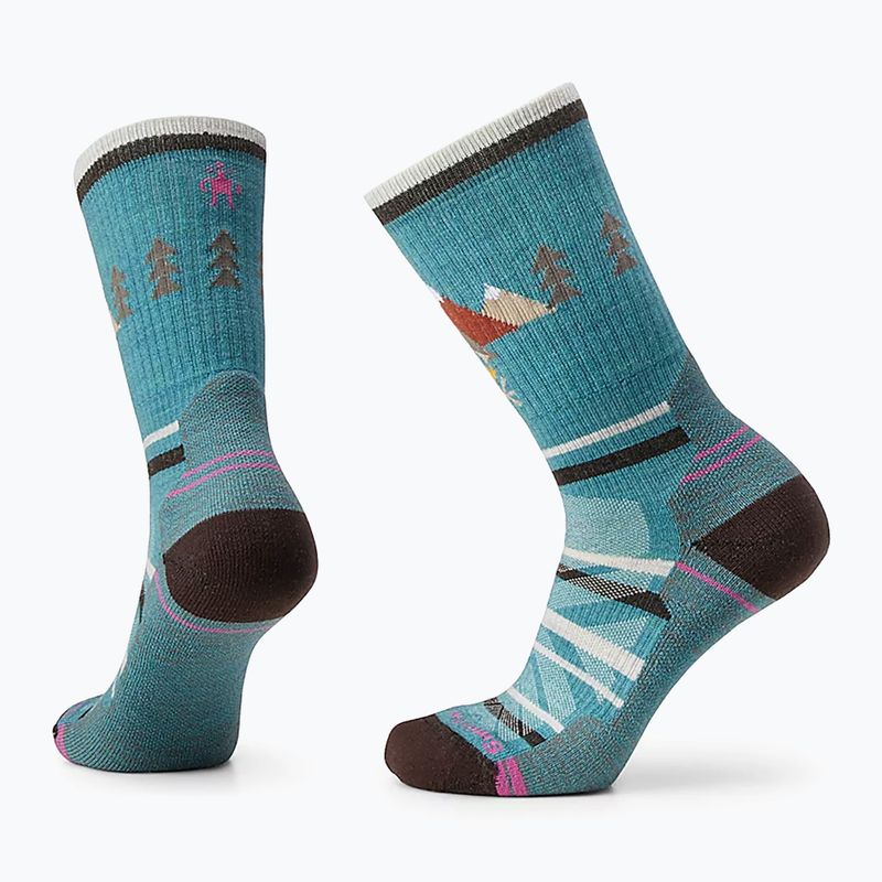 Women's trekking socks Smartwool Hike Light Cushion Under The Stars Crew cascade green 5
