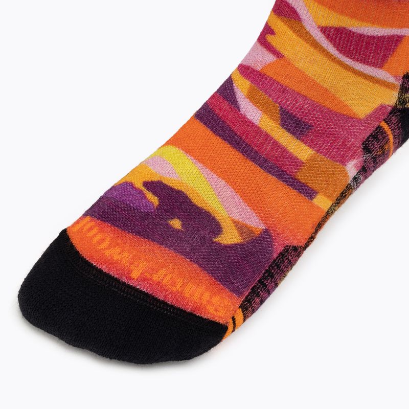 Smartwool women's trekking socks Hike Light Cushion Bear Country Print Crew orange rust 3