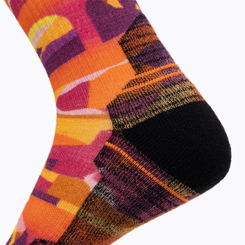 Smartwool women's trekking socks Hike Light Cushion Bear Country Print Crew orange rust 4