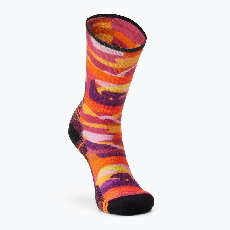 Smartwool women's trekking socks Hike Light Cushion Bear Country Print Crew orange rust 5