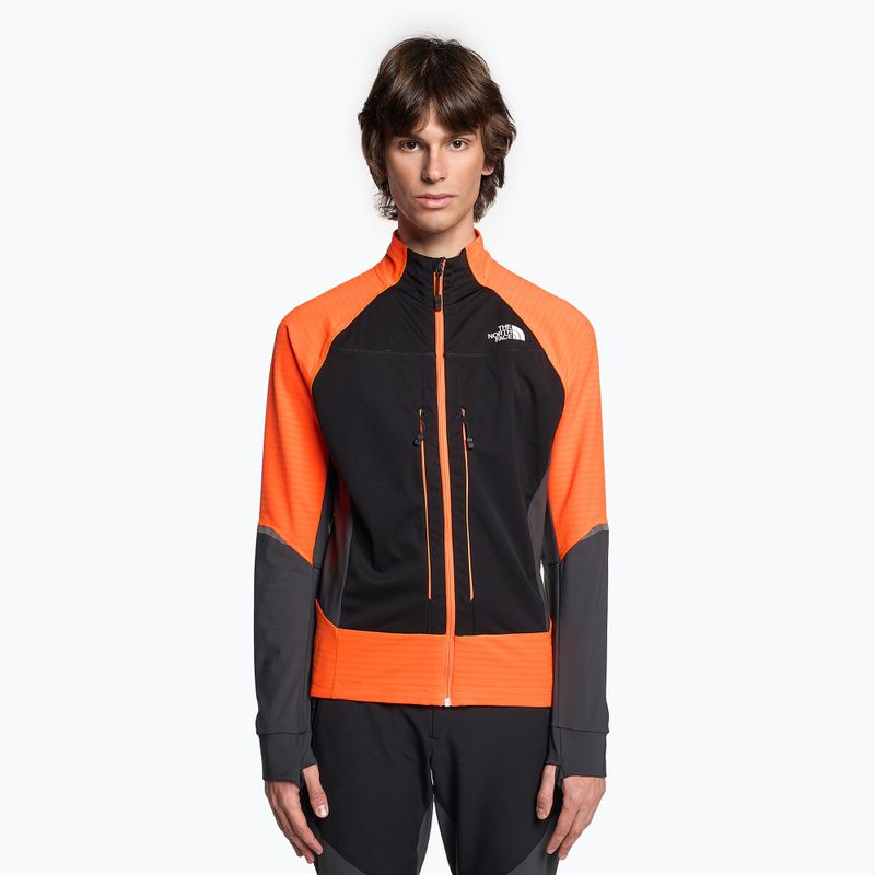 Men's softshell jacket The North Face Dawn Turn Softshell Fz black/shocking orange/asphalt grey