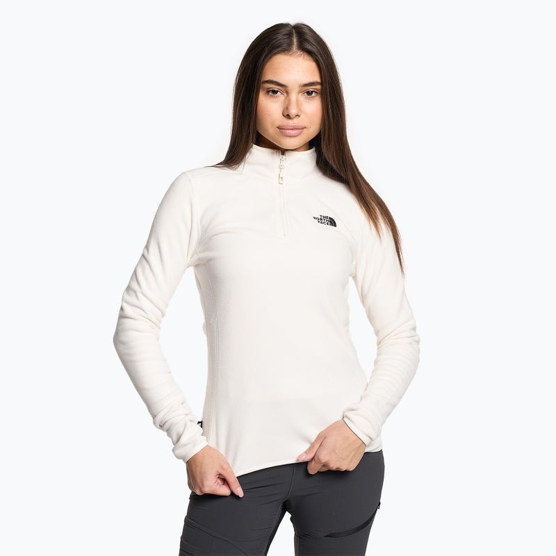 Women's fleece sweatshirt The North Face 100 Glacier 1/4 Zip gardenia white