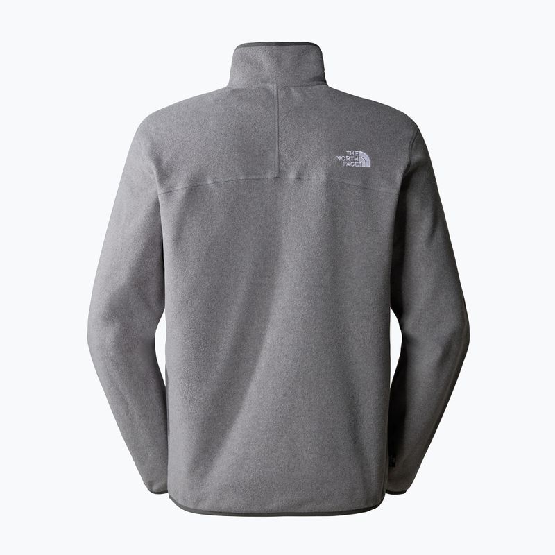 Men's The North Face 100 Glacier 1/4 Zip fleece sweatshirt medium grey heather 5