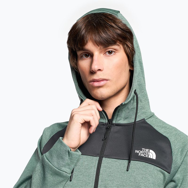 Men's trekking sweatshirt The North Face Reaxion Fleece F/Z Hoodie dark sage heather/asphalt grey 3
