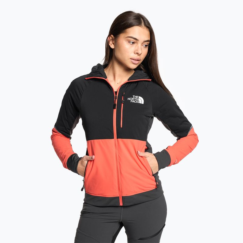 Women's down jacket The North Face Dawn Turn Hybrid Ventrix Hoodie radiant orange/black/asphalt grey