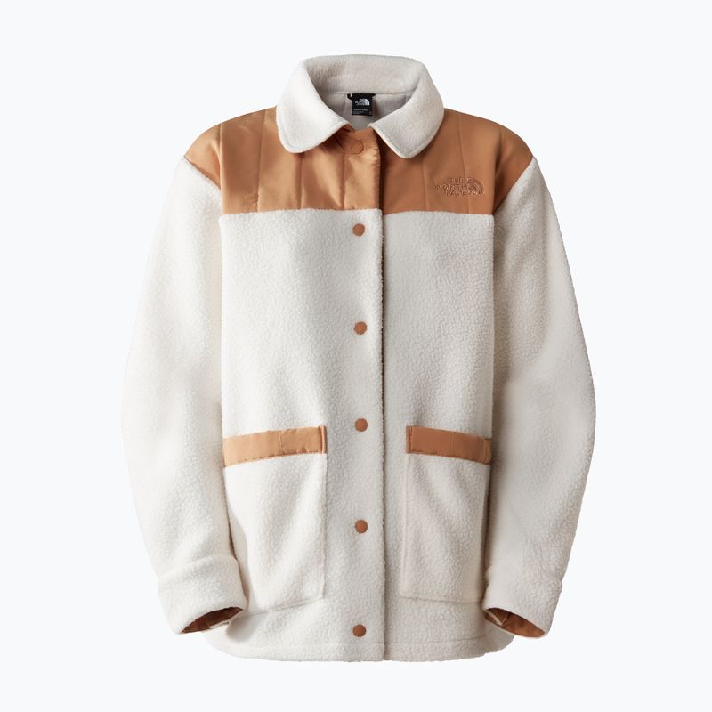 Women's The North Face Cragmont Fleece Shacket gardenia white/almond butter 4