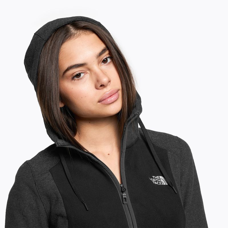 Women's The North Face Homesafe Full Zip Fleece Hoodie black/asphalt grey stripe/black 4