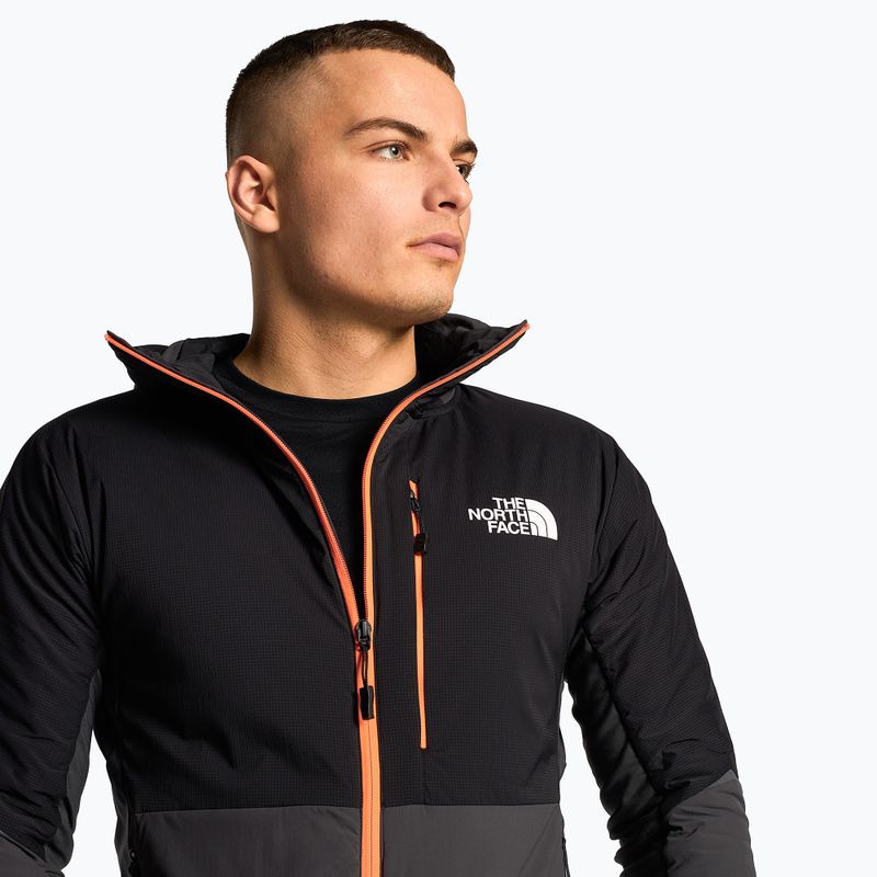 Men's ski jacket The North Face Dawn Turn Hybrid Ventrix Hoodie asphalt grey/black/shocking orange 3