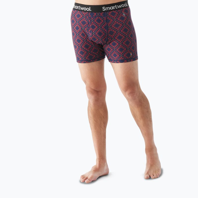 Men's Smartwool Merino Print Boxer Brief scarlet red thermal boxers 2