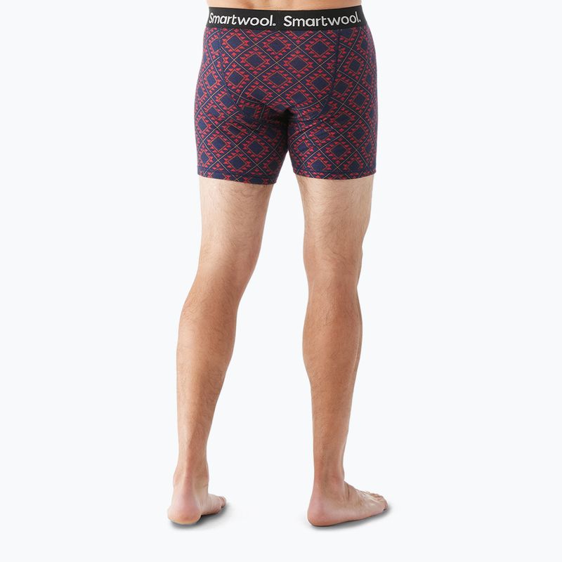 Men's Smartwool Merino Print Boxer Brief scarlet red thermal boxers 3