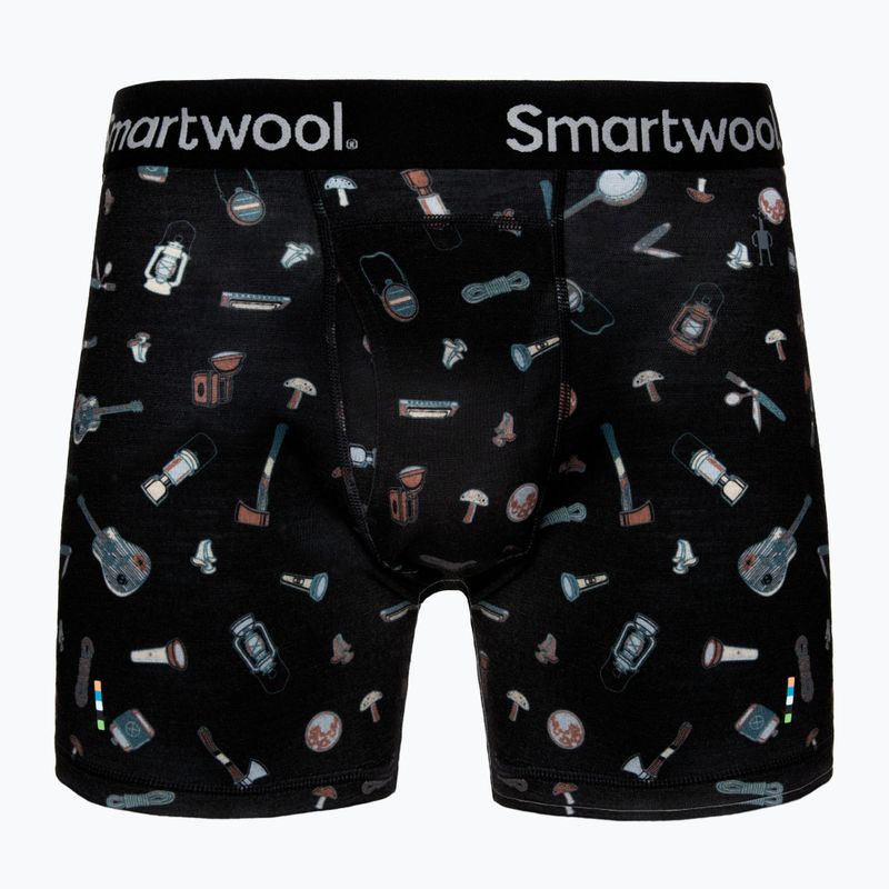 Men's Smartwool Merino Print Boxer Brief black gone camping 3