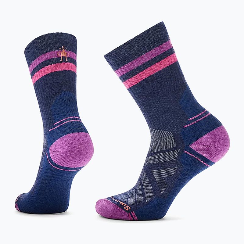 Women's trekking socks Smartwool Hike Light Cushion Tube Stripe Crew deep navy/power pink 6