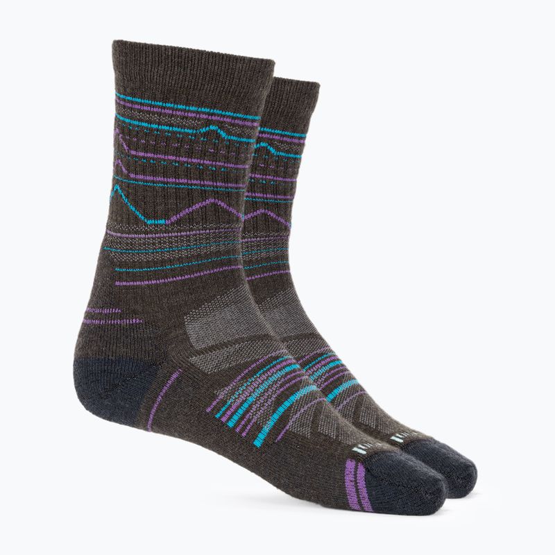 Women's Smartwool Hike Light Cushion Mountain Range Pattern Crew chestnut trekking socks