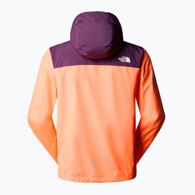 Men's running jacket The North Face Higher Run Wind vivid flame/black currant purple 7