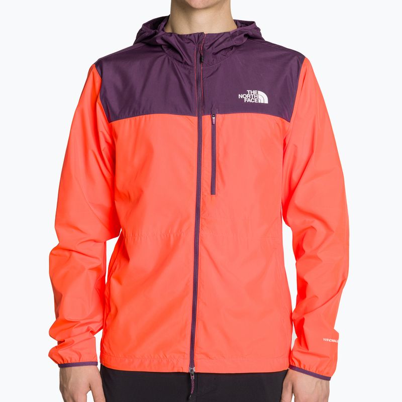 Men's running jacket The North Face Higher Run Wind vivid flame/black currant purple