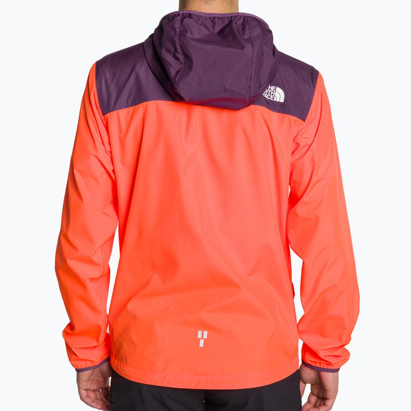 Men's running jacket The North Face Higher Run Wind vivid flame/black currant purple 2