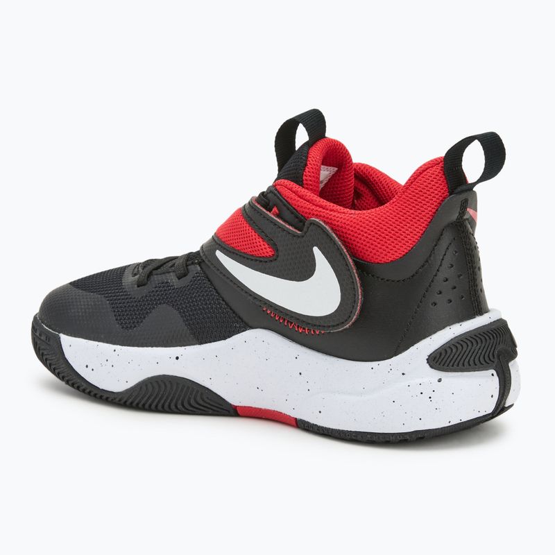 Nike Team Hustle D11 black/white/university red children's basketball shoes 3
