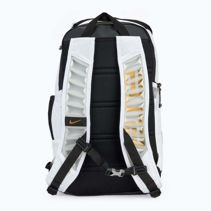 Nike Hoops Elite 32 l training backpack white/black/metallic gold 3