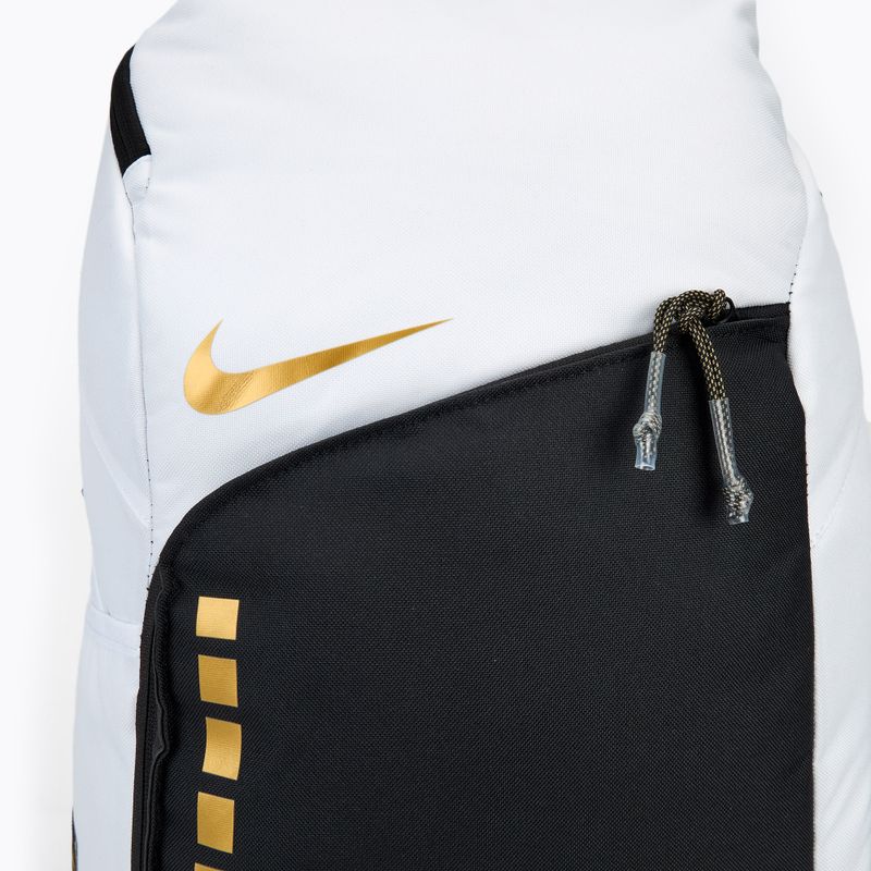 Nike Hoops Elite 32 l training backpack white/black/metallic gold 4