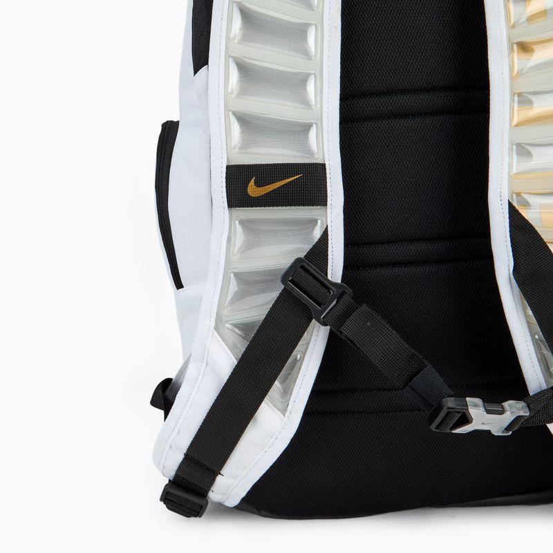 Nike Hoops Elite 32 l training backpack white/black/metallic gold 7