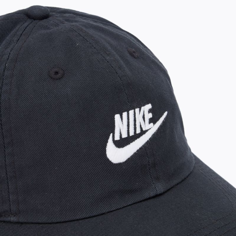 Nike Club Unstructured Futura Wash white/black children's baseball cap 3