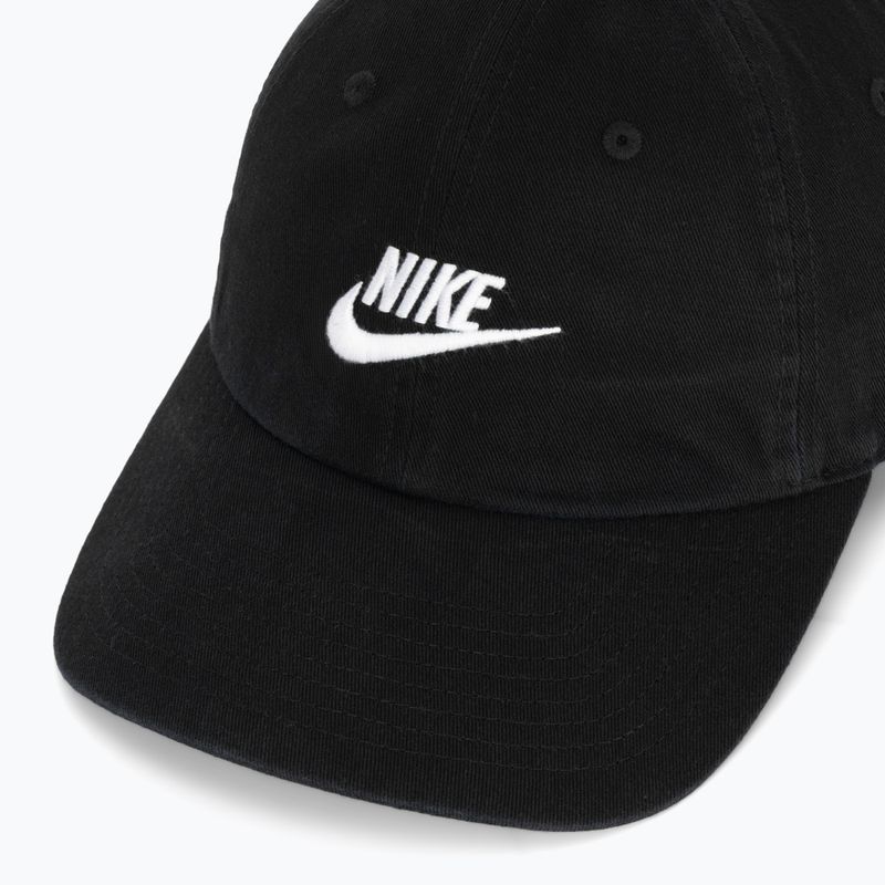 Baseball cap Nike Club Unstructured Futura Wash black/white 3