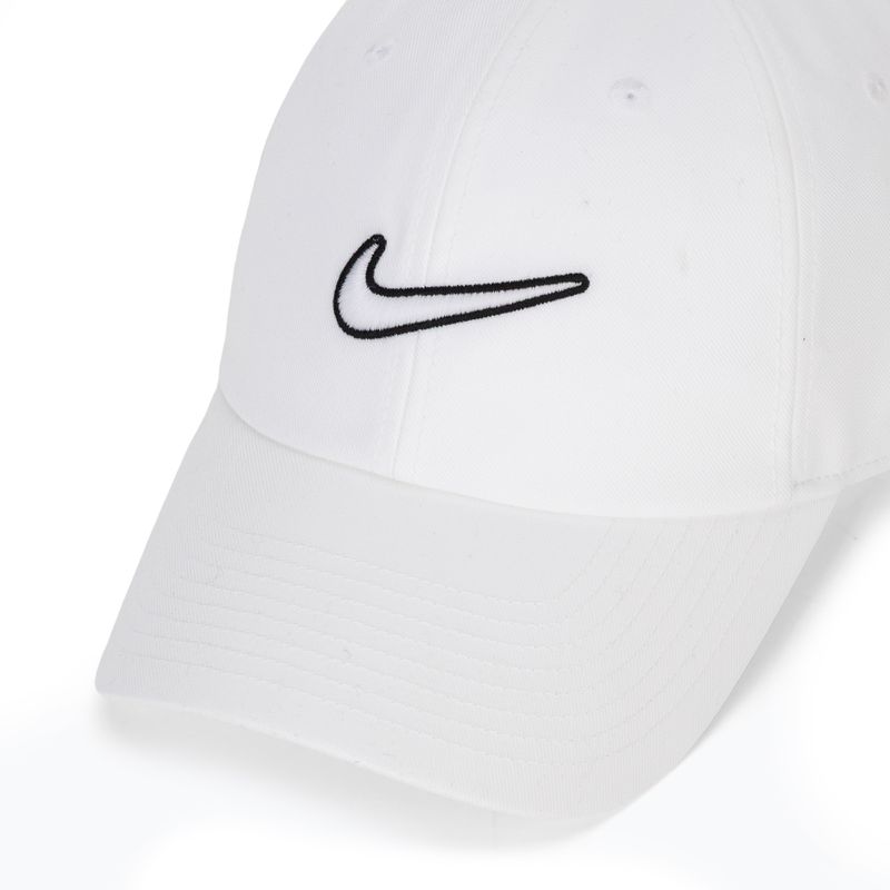 Baseball cap Nike Club Unstructured Swoosh white/white 3