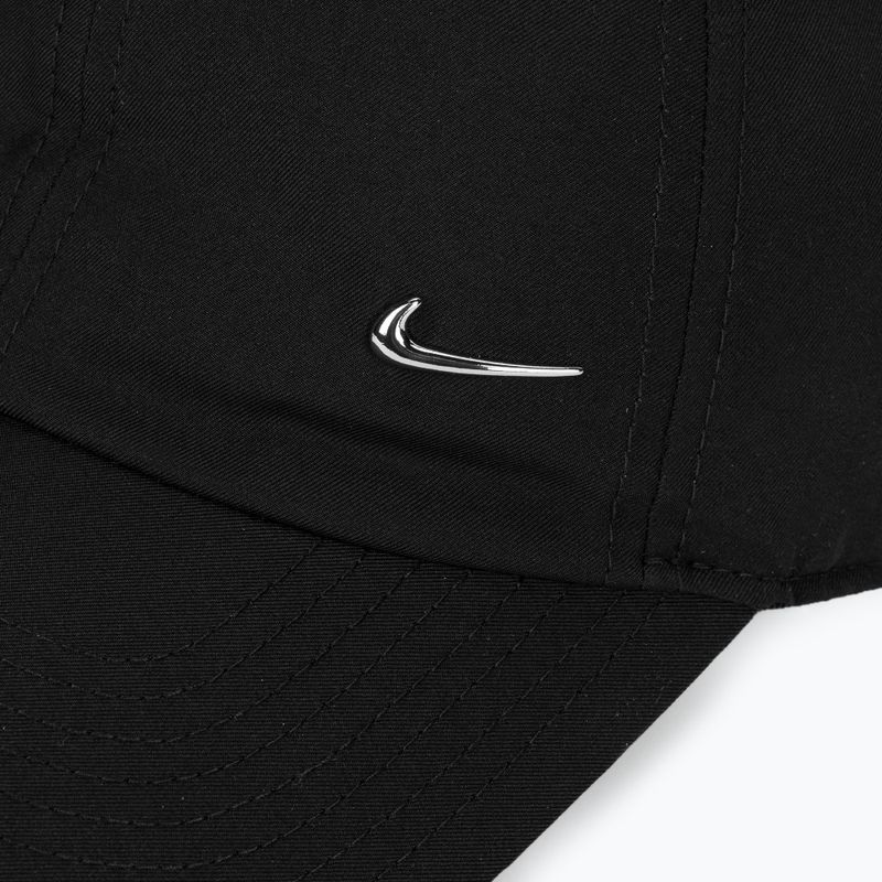 Nike Dri-Fit Club Unstructured Metal Swoosh cap black/metallic silver 3