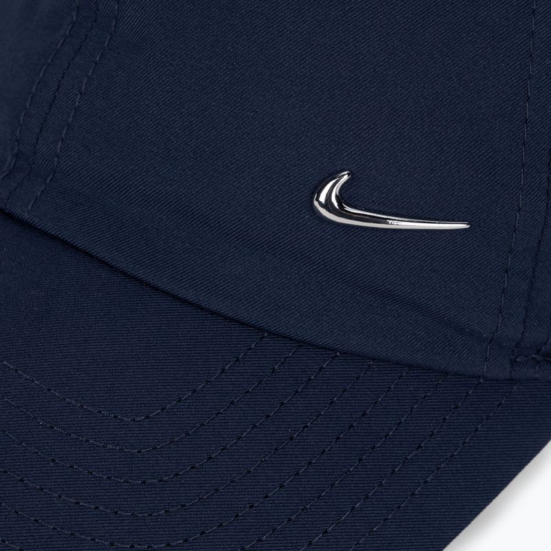 Nike Dri-Fit Club Unstructured Metal Swoosh baseball cap midnight navy/metallic silver 3